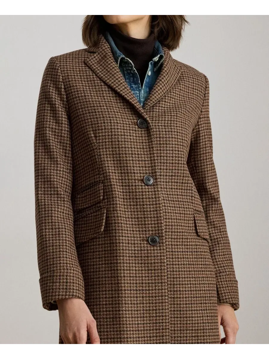 Пальто-редингот из шерстяной смеси Walker Lauren Ralph Lauren, Legacy Check — изображение 3 из 5