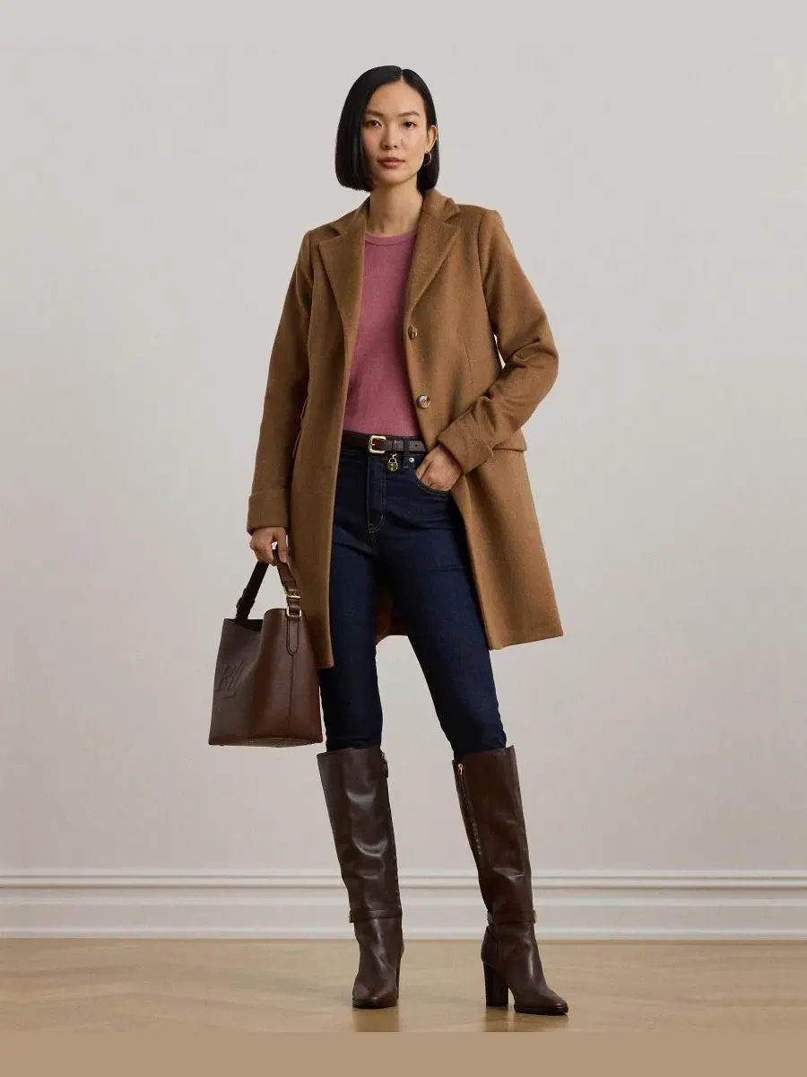Пальто двубортное шерстяное Walker Lauren Ralph Lauren, New Vicuna — изображение 2 из 5