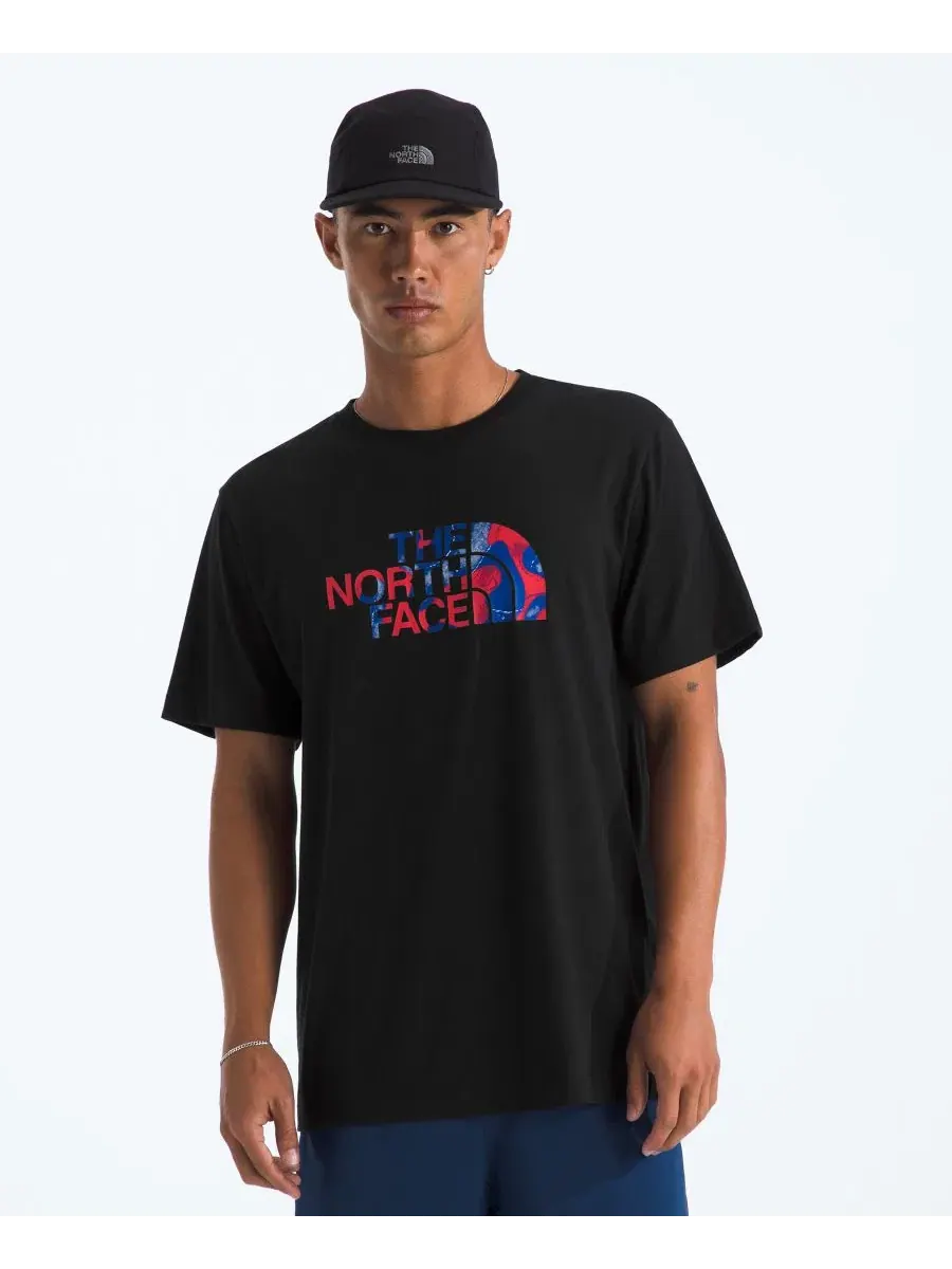 Мужская футболка с коротким рукавом с надписью "США" The North Face — изображение 1 из 3, черный