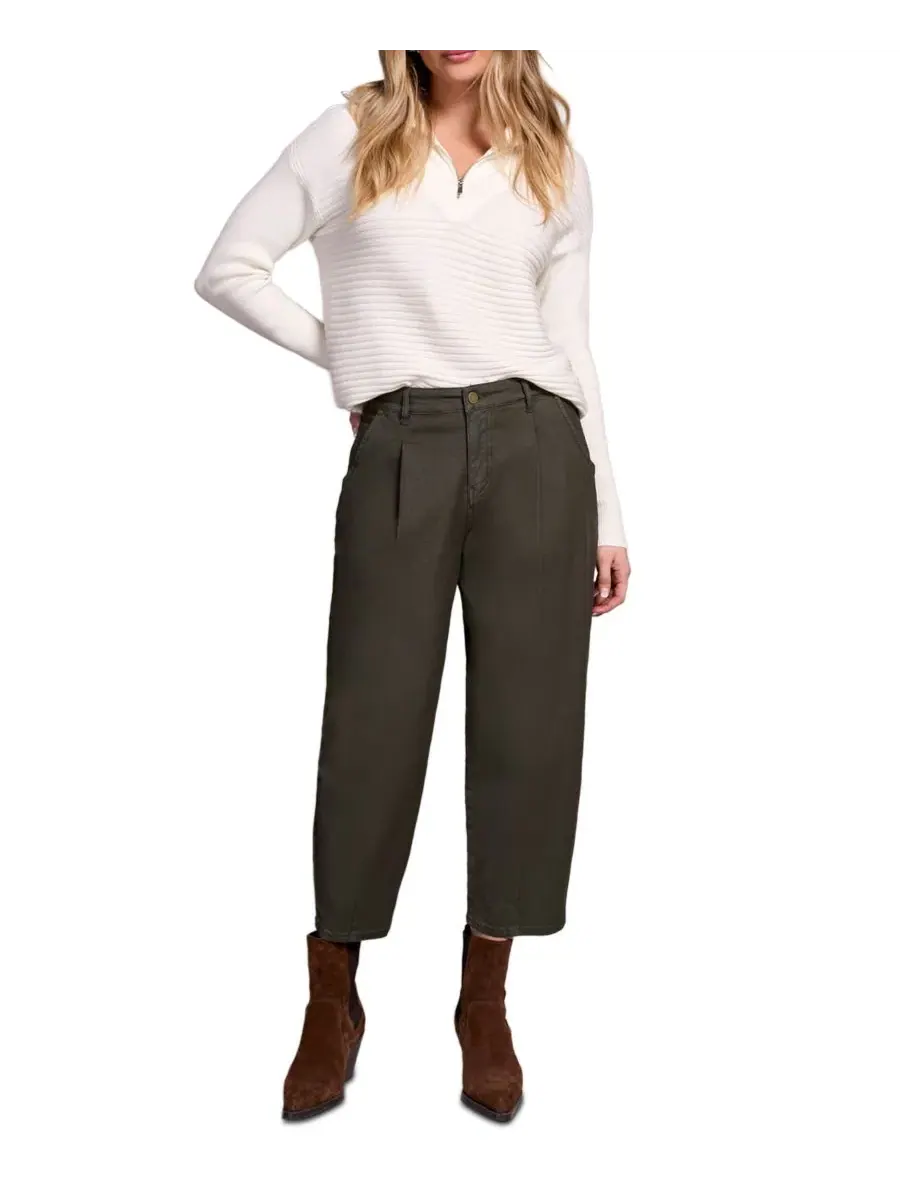Женские джинсы Audrey Mid Rise Girlfriend Barrel Crop Jeans Tribal — зеленый
