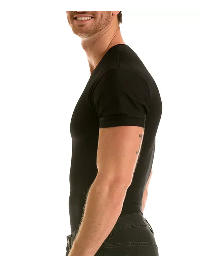 Мужская футболка с коротким рукавом и круглым вырезом Insta Slim Compression, размеры Big & Tall — изображение 2 из 5, черный