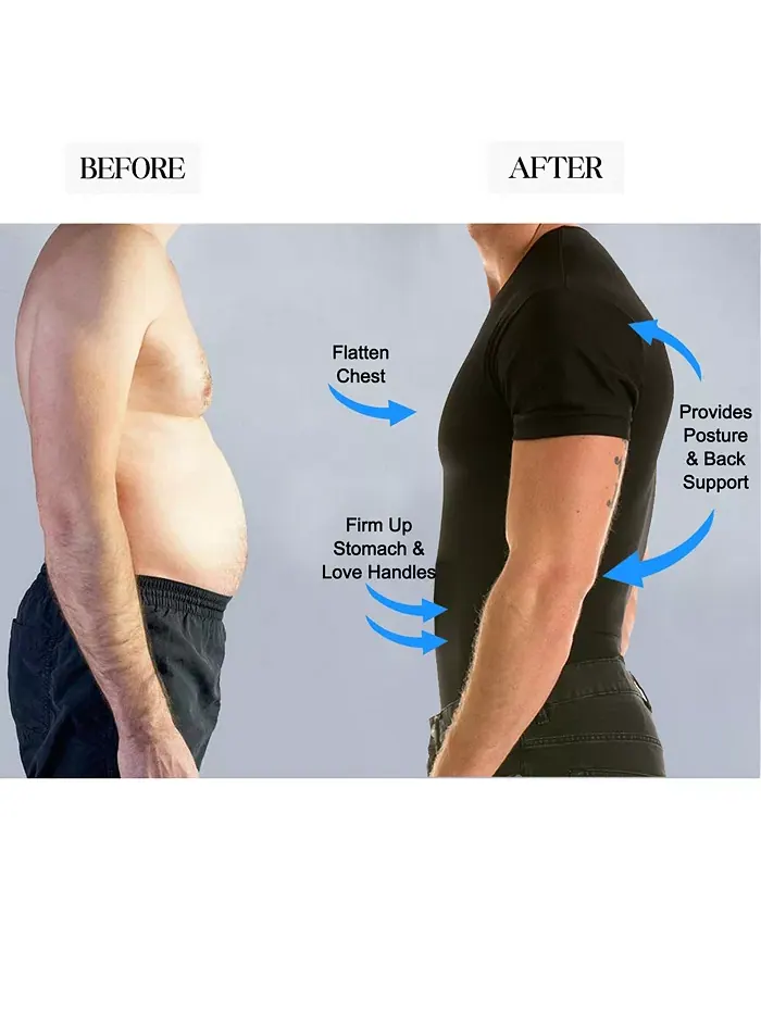 Мужская футболка с коротким рукавом и круглым вырезом Insta Slim Compression, размеры Big & Tall — изображение 4 из 5, черный