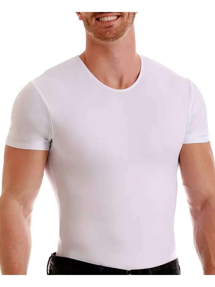 Мужская футболка с коротким рукавом и круглым вырезом Insta Slim Compression, размеры Big & Tall — изображение 1 из 4, белый
