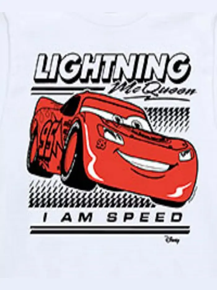 Футболка с коротким рукавом и принтом Lightning McQueen для мальчиков Cars — изображение 3 из 3, белый