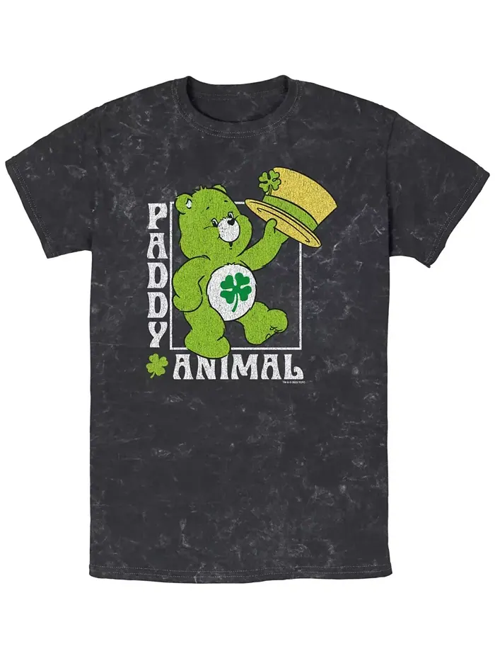 Мужская футболка Paddy Animal с коротким рукавом Care Bears — черный