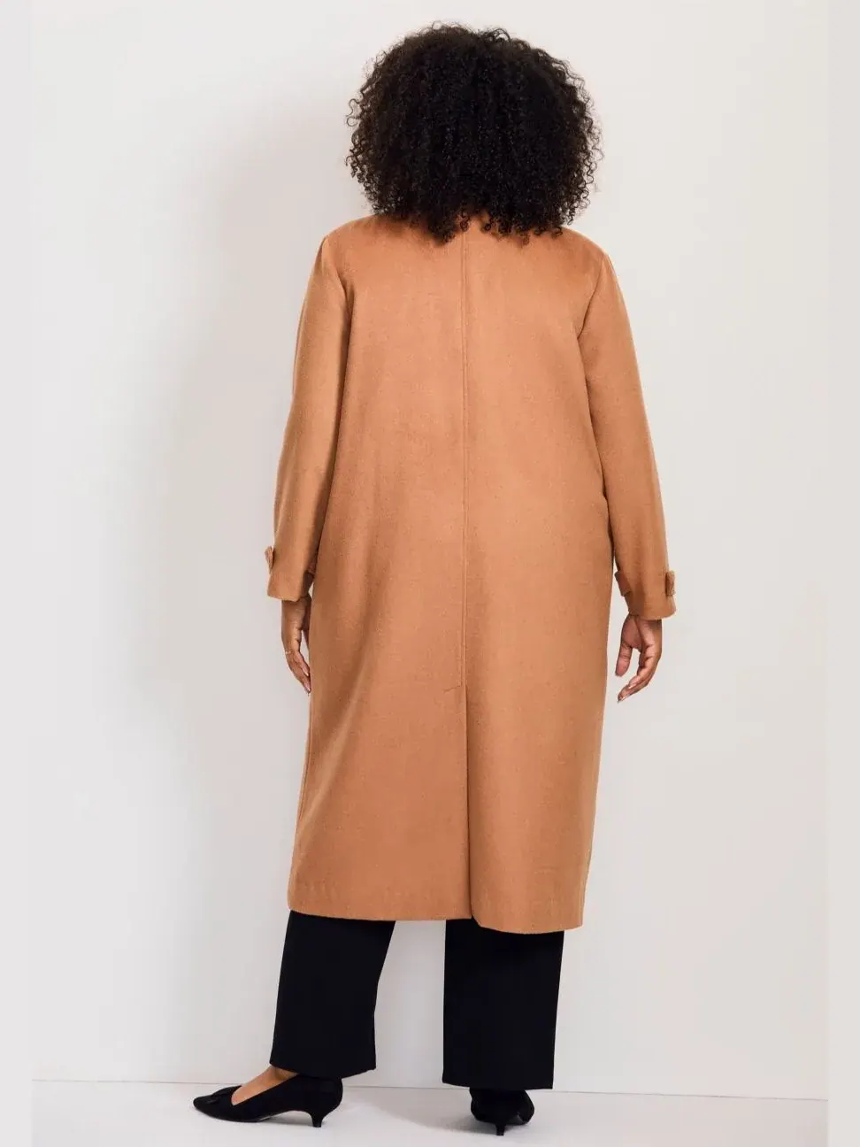Женское длинное пальто с воротником-стойкой AVENUE, Soft Camel — изображение 3 из 3