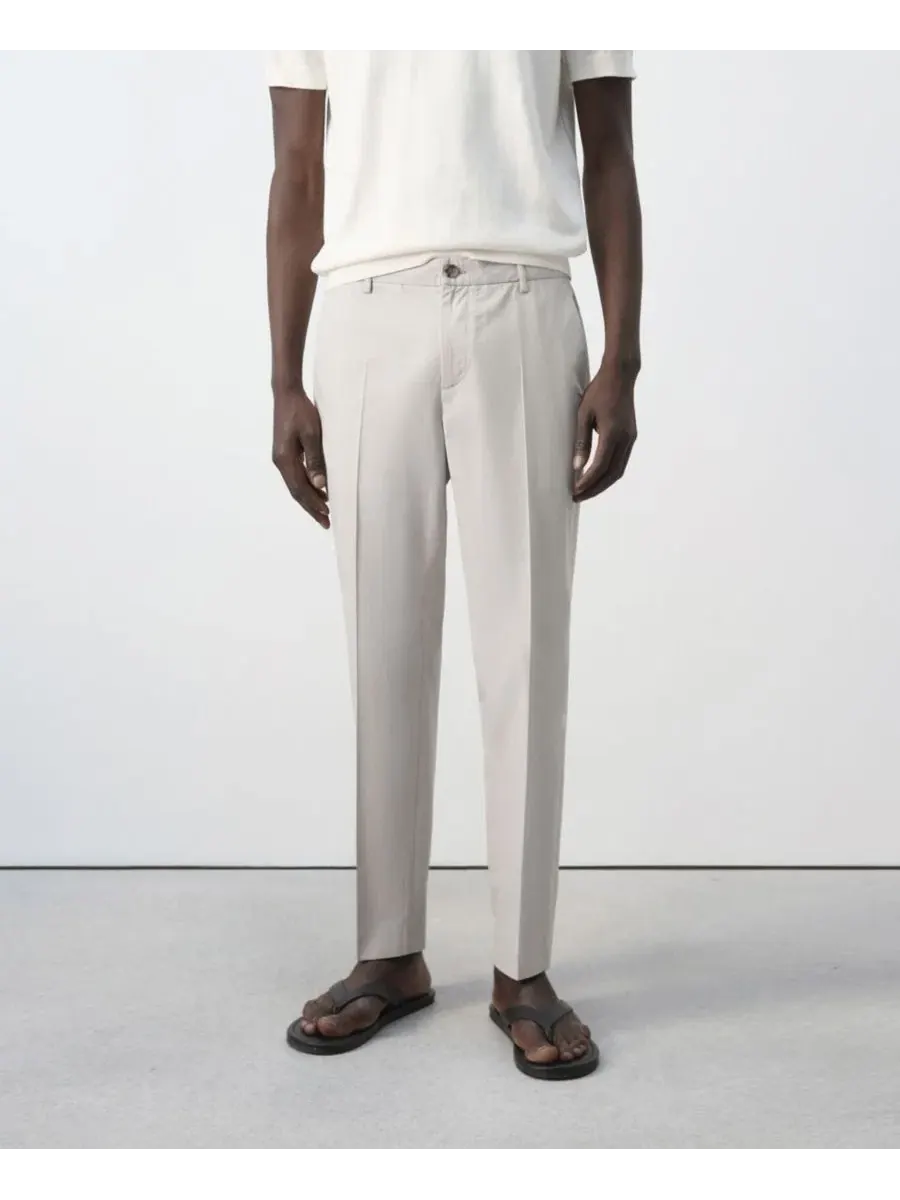 Брюки зауженные скинни Mango из хлопка и лиоцелла, Slim Fit