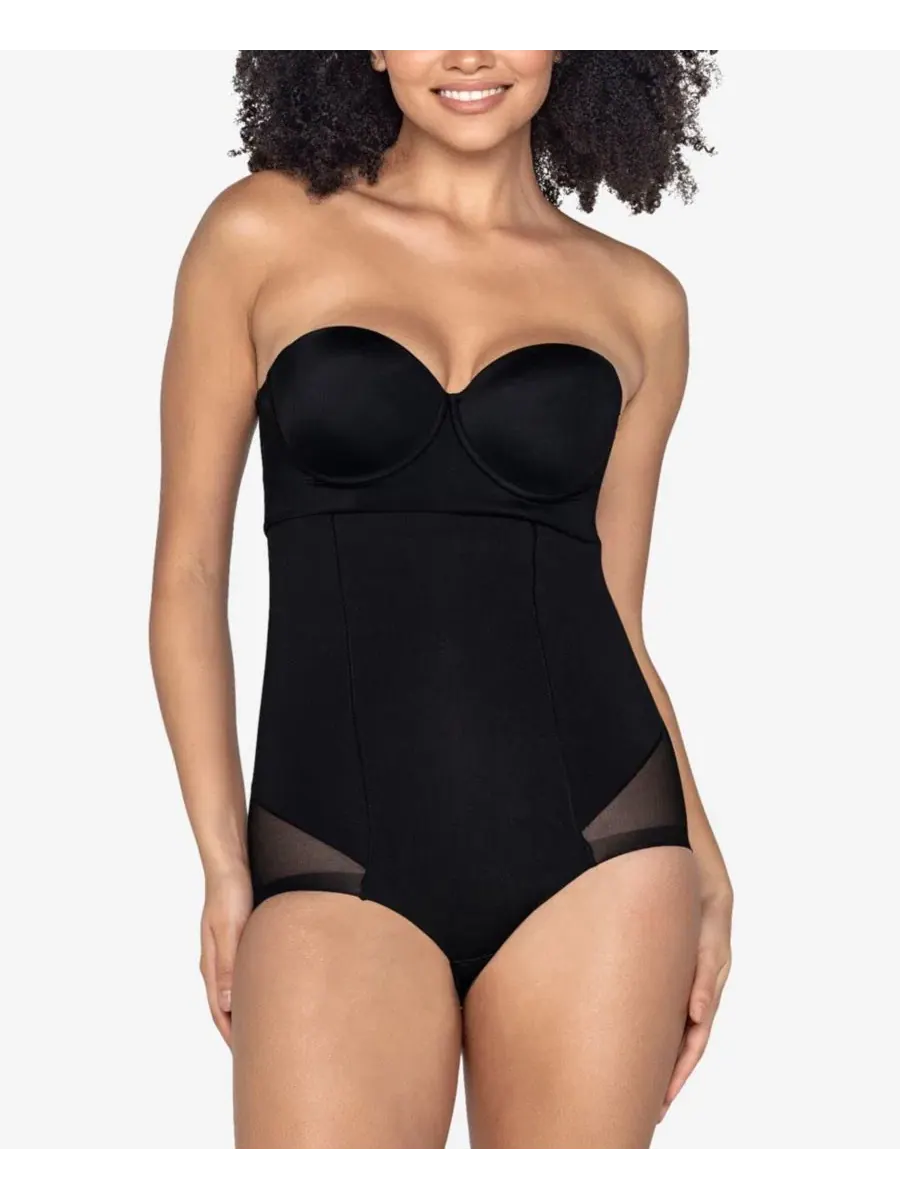 Боди-комбинезон без бретелек Sheer Highlight Extra-Waisted Tummy-Control Leonisa
