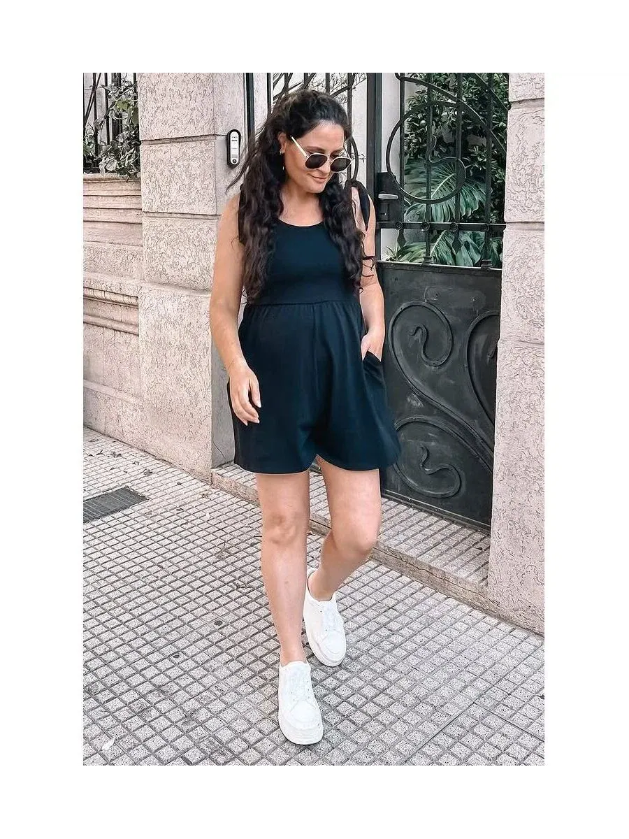 Комбинезон с регулируемыми бретелями, модель Knot Strap Pinkblush — изображение 5 из 7, черный