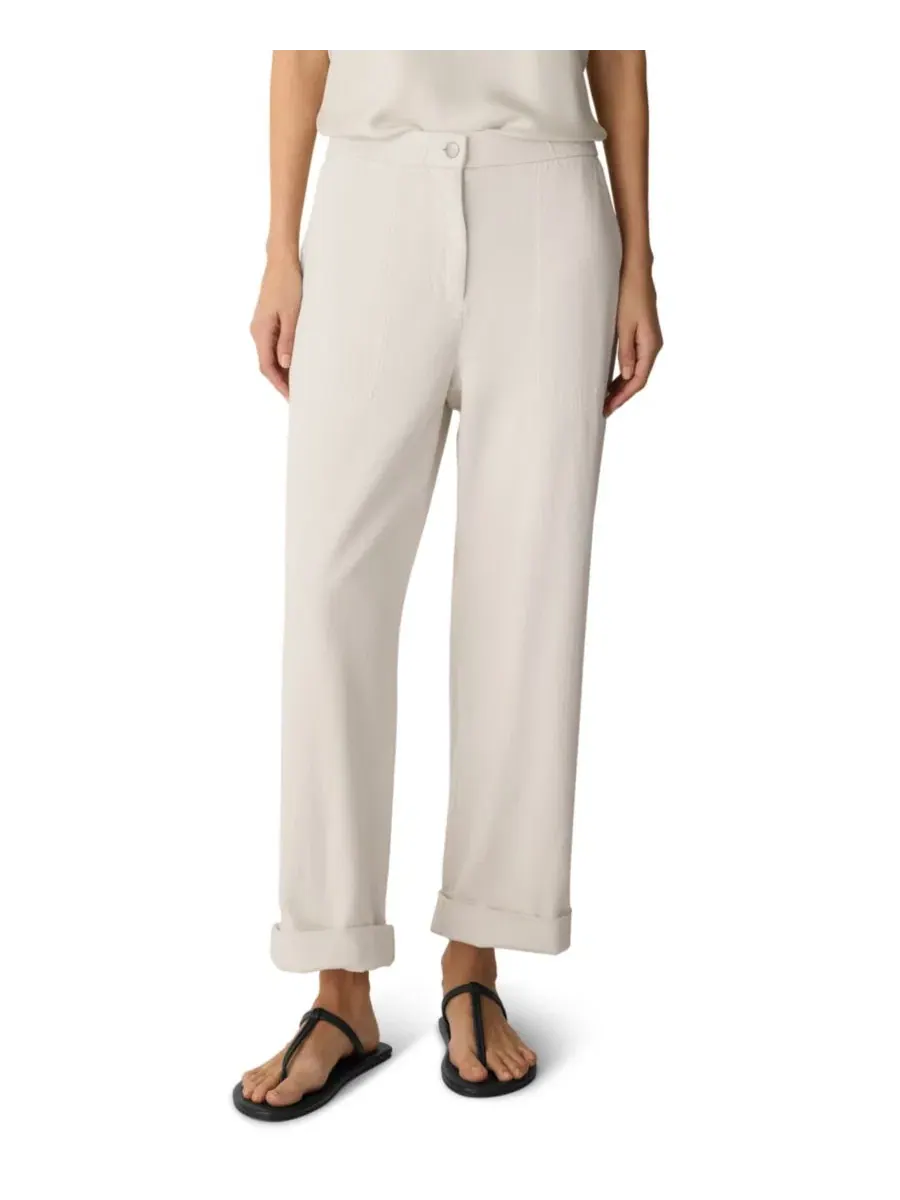 Брюки прямого кроя с манжетами EILEEN FISHER PETITES — серый