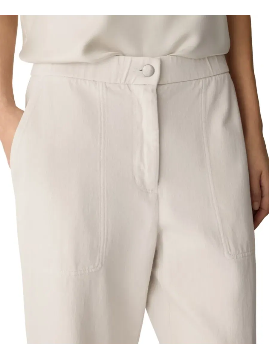 Брюки прямого кроя с манжетами EILEEN FISHER PETITES — изображение 3 из 4, гипс