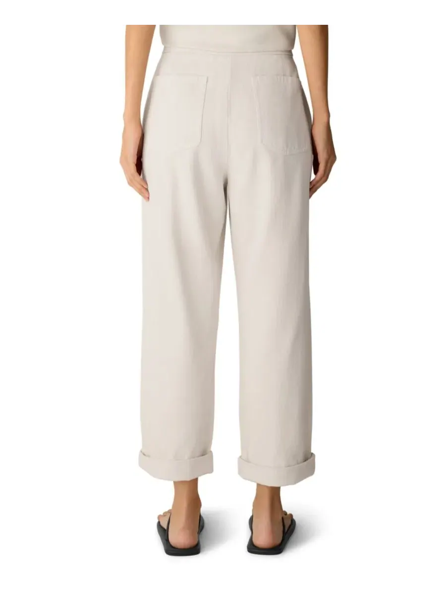 Брюки прямого кроя с манжетами EILEEN FISHER PETITES — изображение 4 из 4, гипс