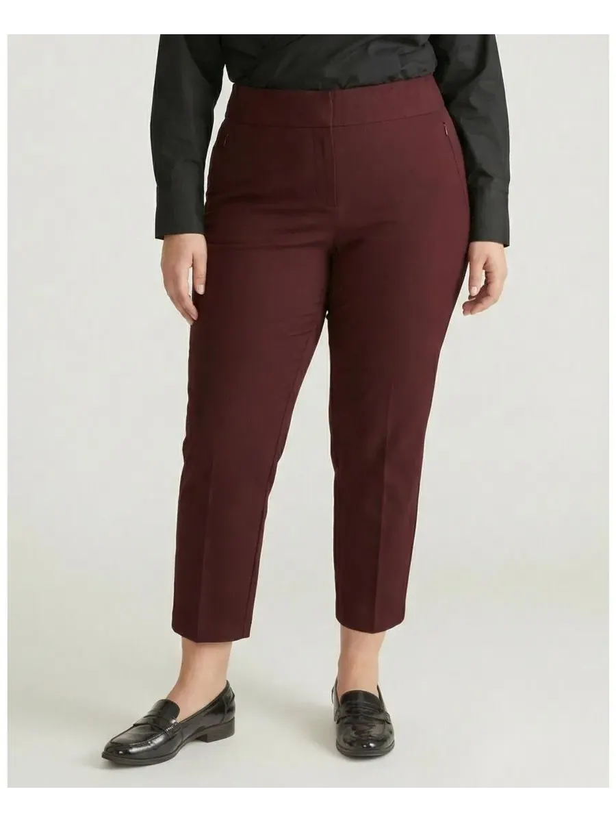 Брюки прямого кроя из понте с невидимыми карманами Smart Signature Ponte Pants Universal Standard — изображение 1 из 4