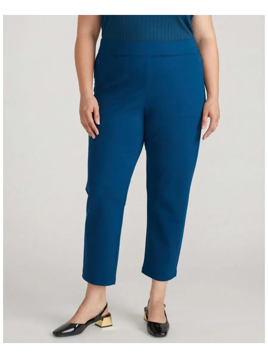 Брюки прямого кроя из понте с высокой посадкой Smart Signature Ponte Pants Universal Standard — изображение 1 из 4, серый