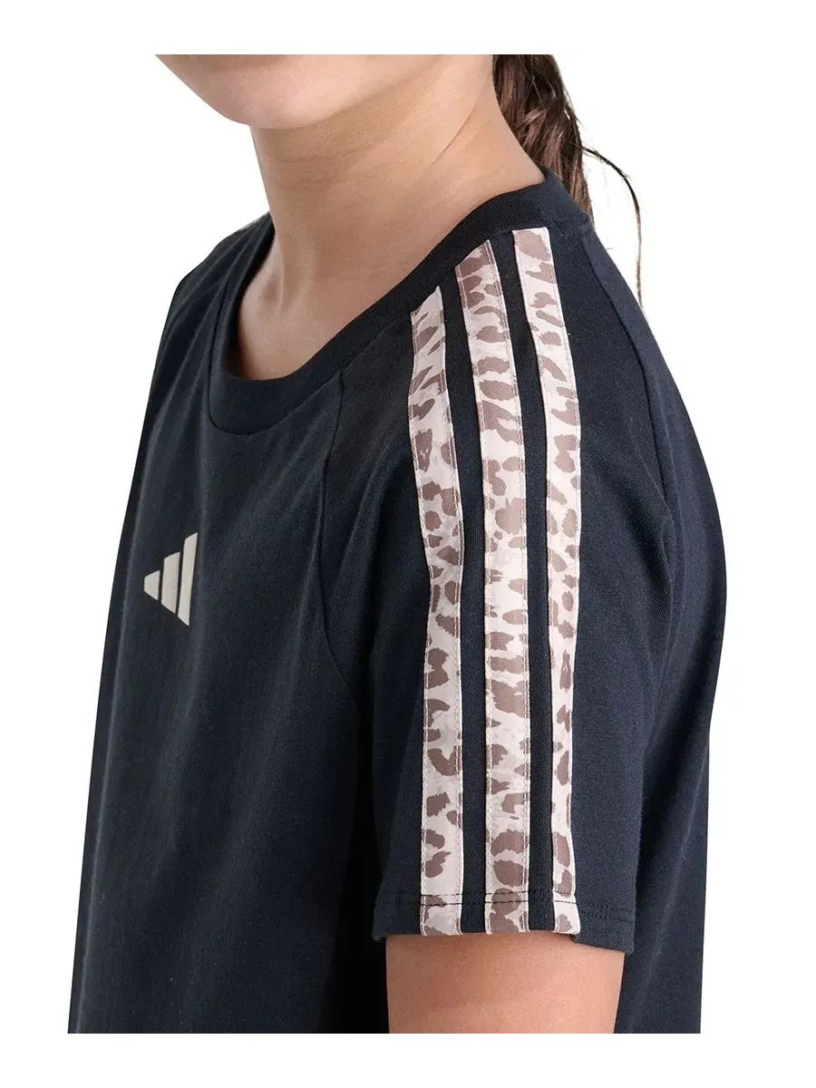 Футболка с коротким рукавом, с принтом, реглан adidas — изображение 3 из 4, черный