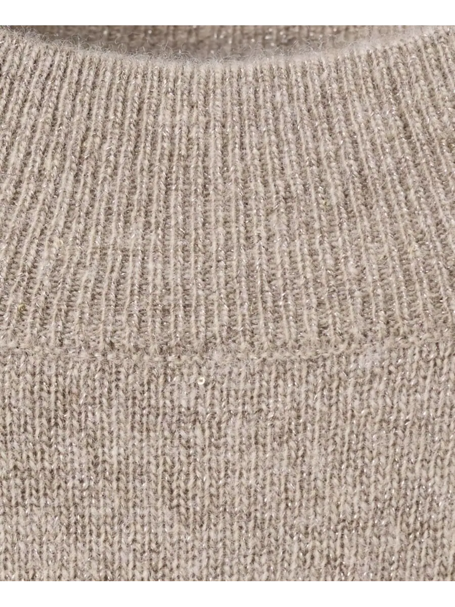 Женский вязаный свитер с люрексом MANGO — изображение 4 из 5, светлый серый