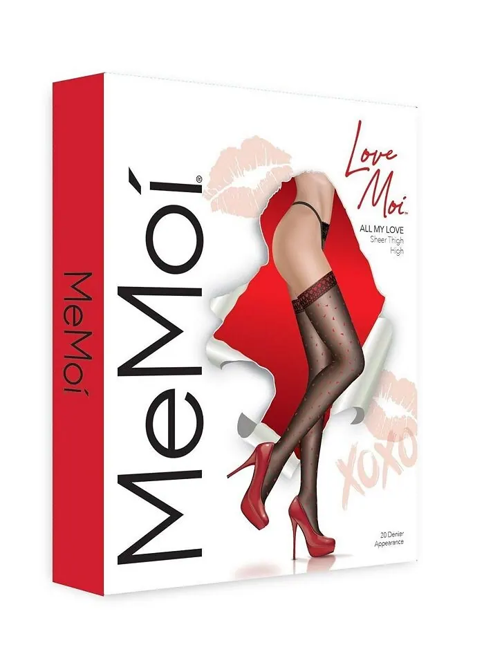Женские чулки до бедра Love MeMoi — изображение 4 из 4, черный красный