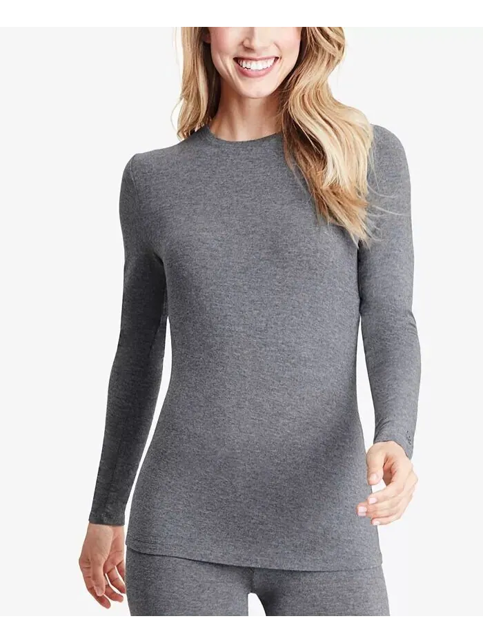 Мягкая одежда и эластичный многослойный топ с длинными рукавами Cuddl Duds — изображение 3 из 5, темно-серый