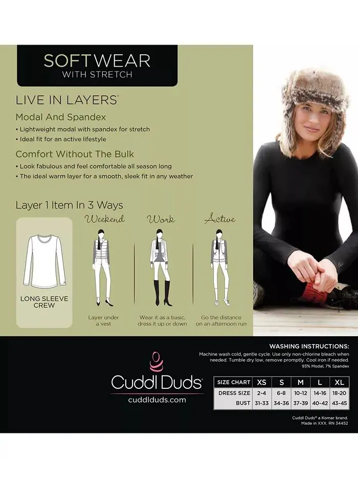 Женский топ Cuddl Duds — изображение 3 из 3, белый