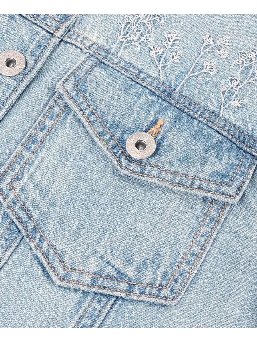 Детская куртка Добби большого размера для девочек 2T-5T Abercrombie Kids — изображение 4 из 4, синий