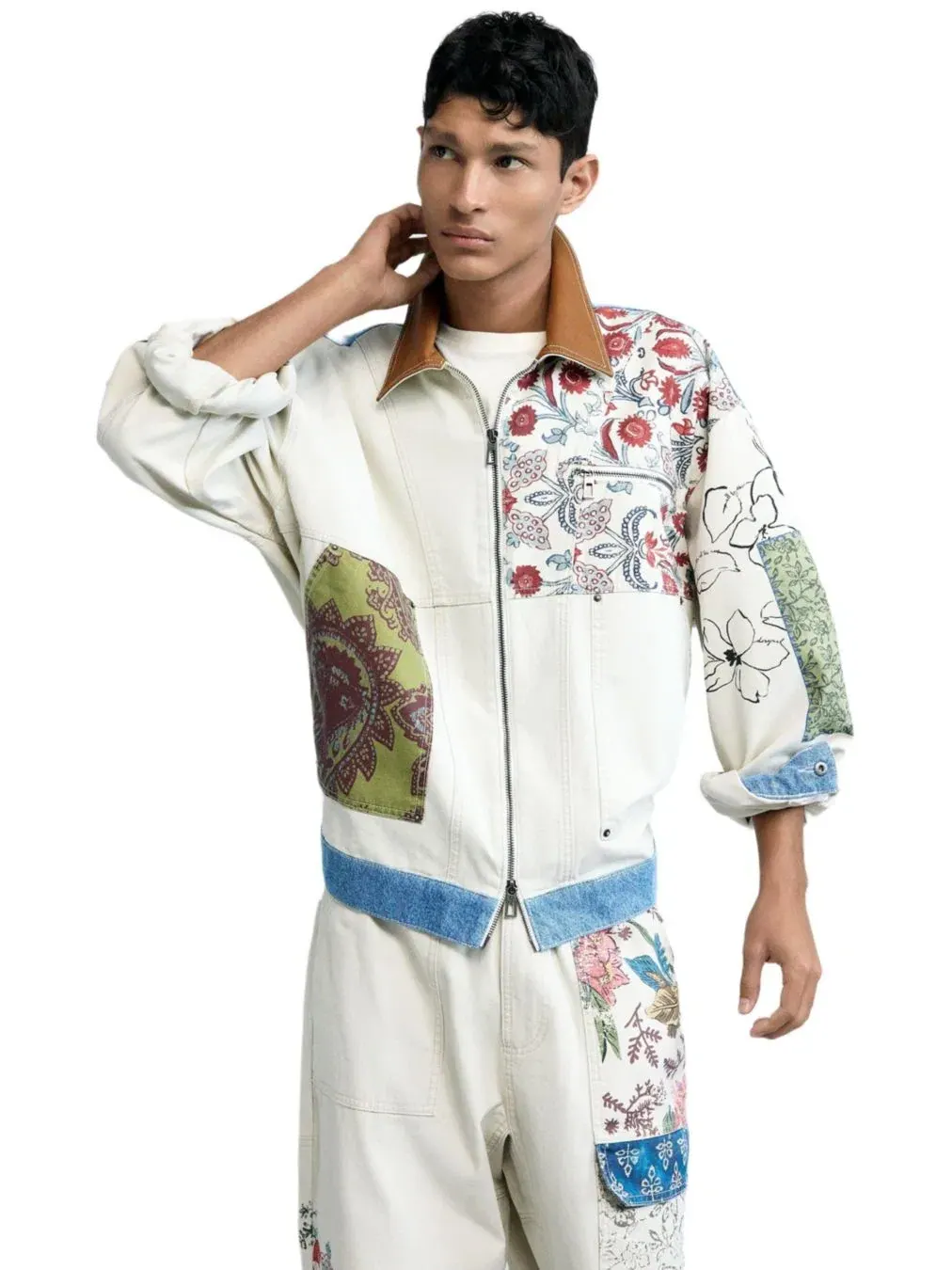 Мужское пальто в стиле пэчворк Desigual