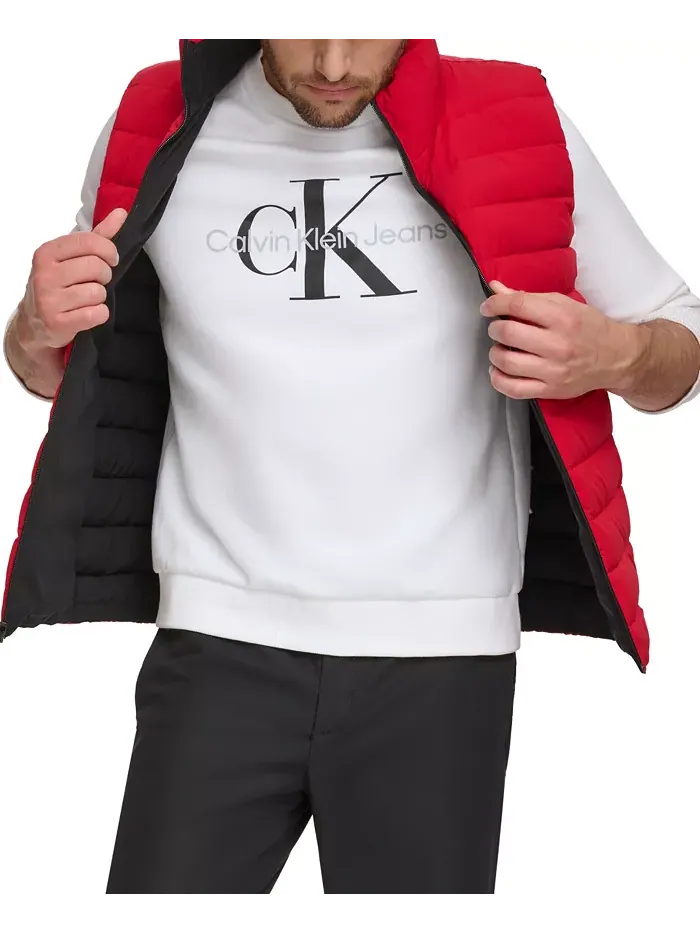 Мужской утепленный жилет с эластичной тканью Calvin Klein — изображение 3 из 4, глубокий красный