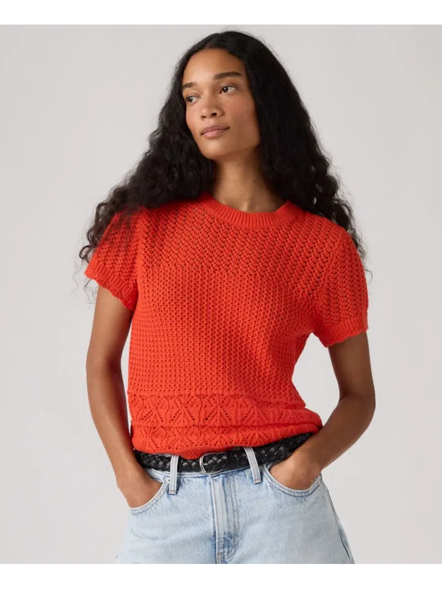 Женский вязаный свитер Isabelle с короткими рукавами Levi'S — изображение 2 из 4, красный