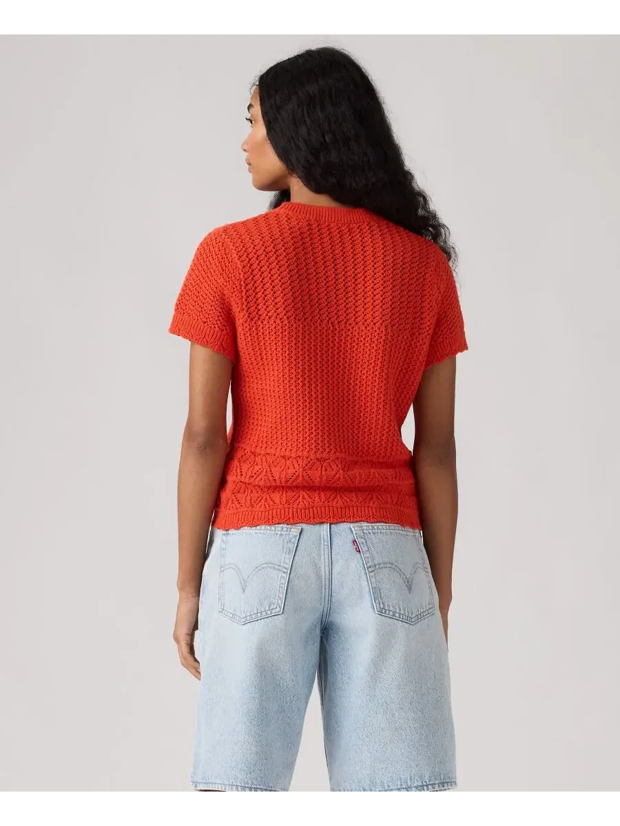 Женский вязаный свитер Isabelle с короткими рукавами Levi'S — изображение 4 из 4, красный