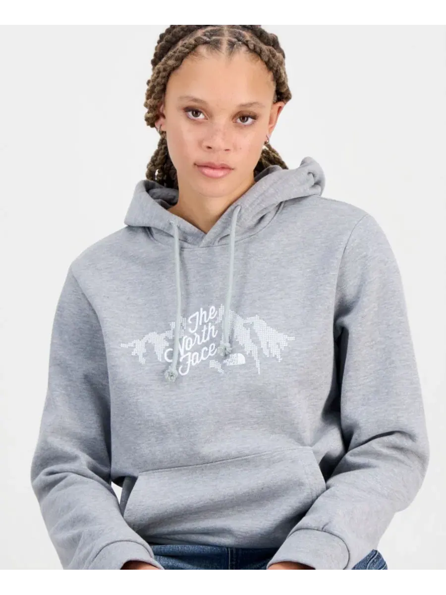 Женская хлопковая толстовка с капюшоном Evolution Sparkle Graphic The North Face — изображение 3 из 4, бледный серый