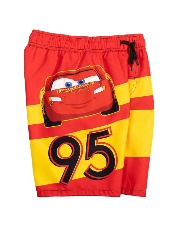 Детский комплект для плавания "Disney Pixar Lightning McQueen": рашгард и плавки Cars — изображение 6 из 7, черный/красный