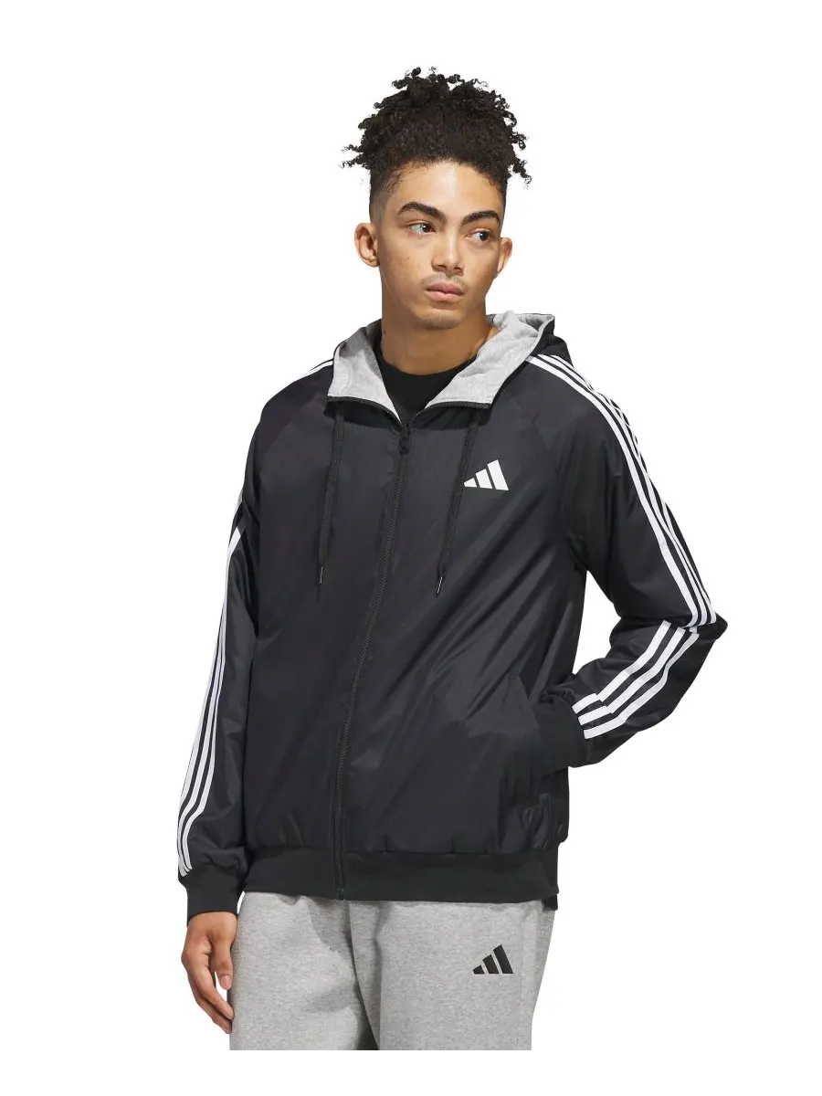 Мужская двусторонняя куртка Balance с капюшоном Adidas — изображение 1 из 4, черный/белый