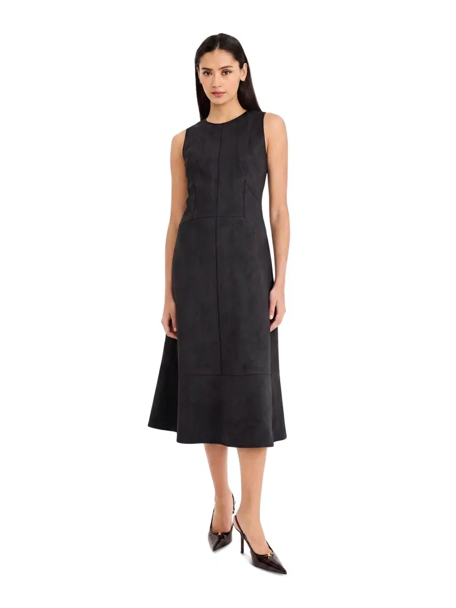 Платье-трапеция без рукавов A-Line Sleeveless Midi Dress Donna Morgan — черный