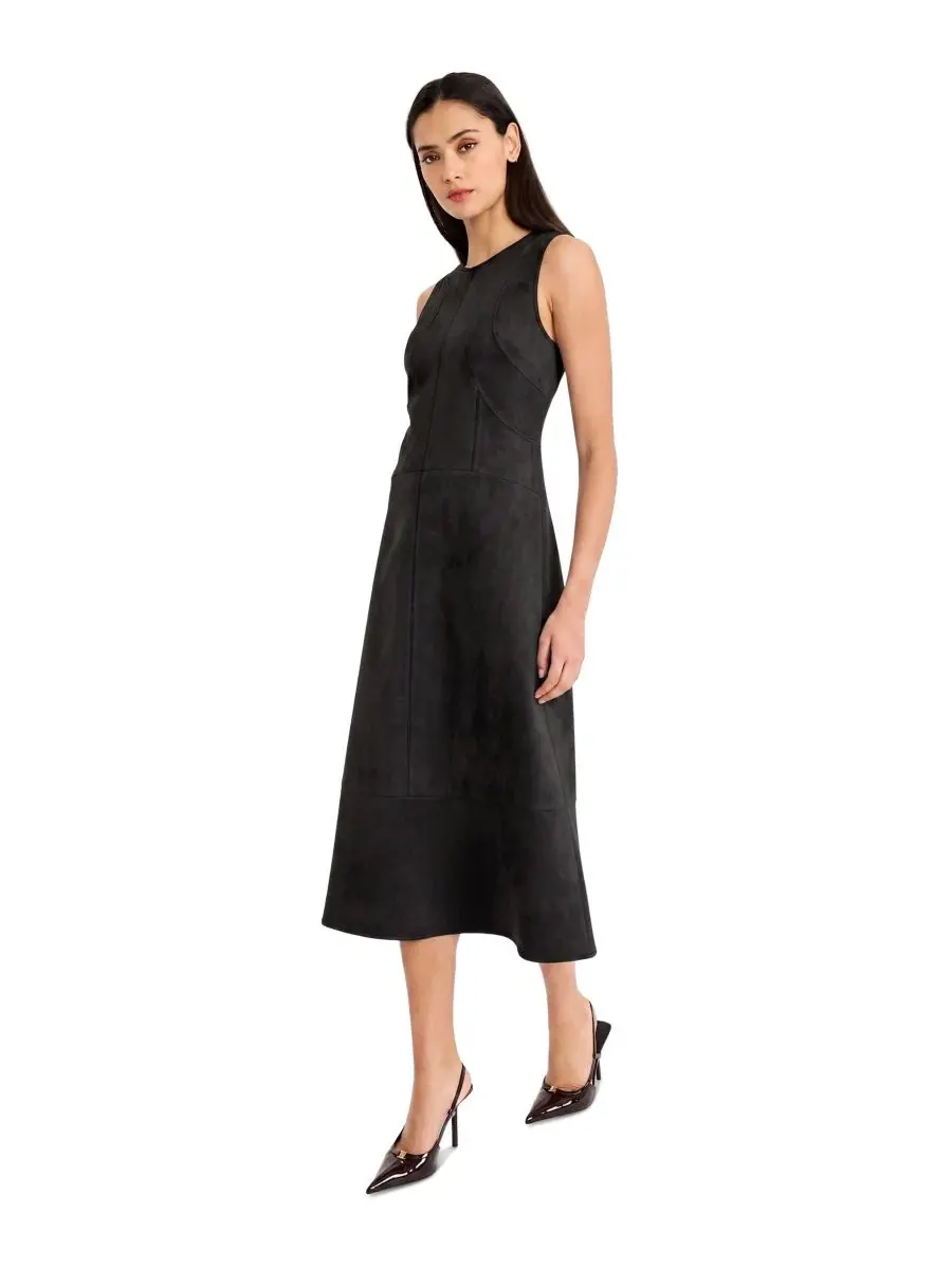Платье-трапеция без рукавов A-Line Sleeveless Midi Dress Donna Morgan — изображение 3 из 3, черный