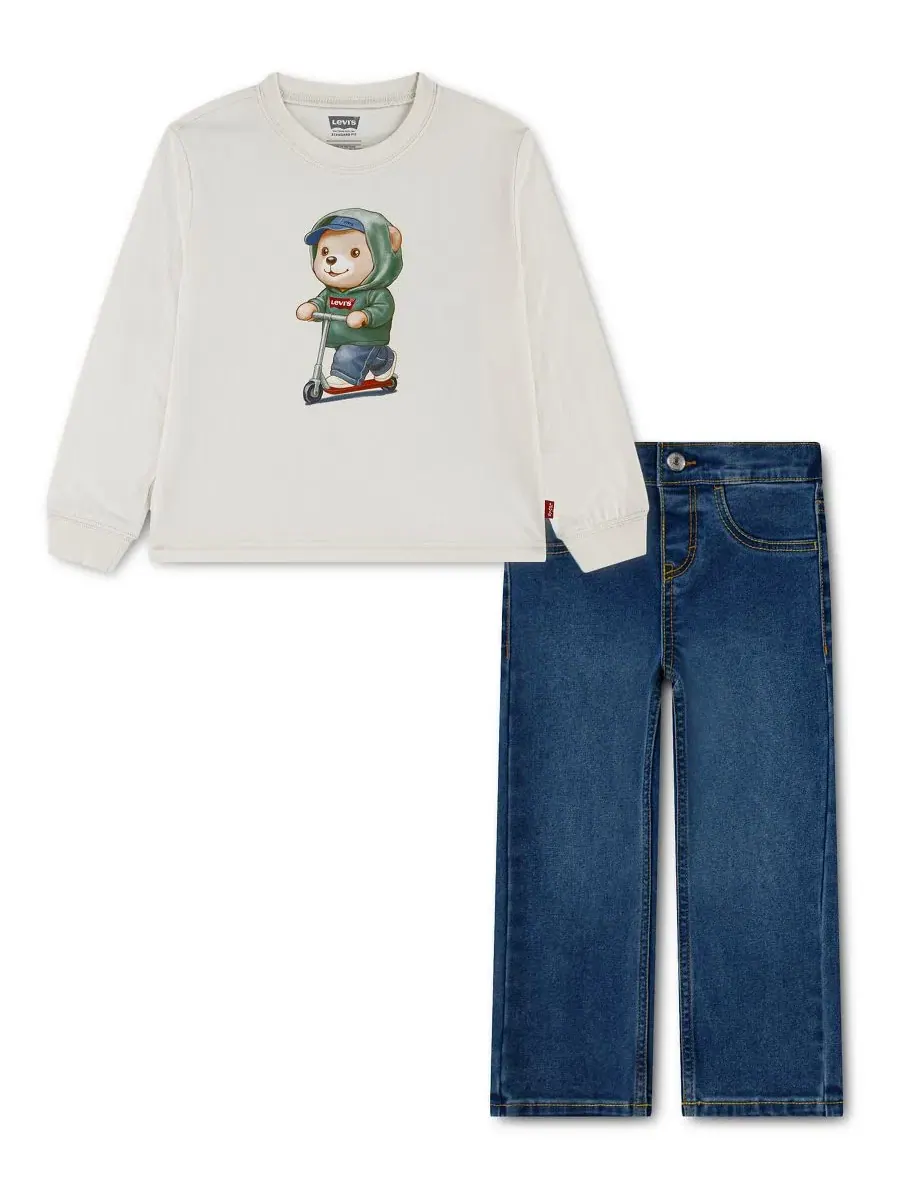 Комплект из топа с принтом и джинсовых брюк Levi's
