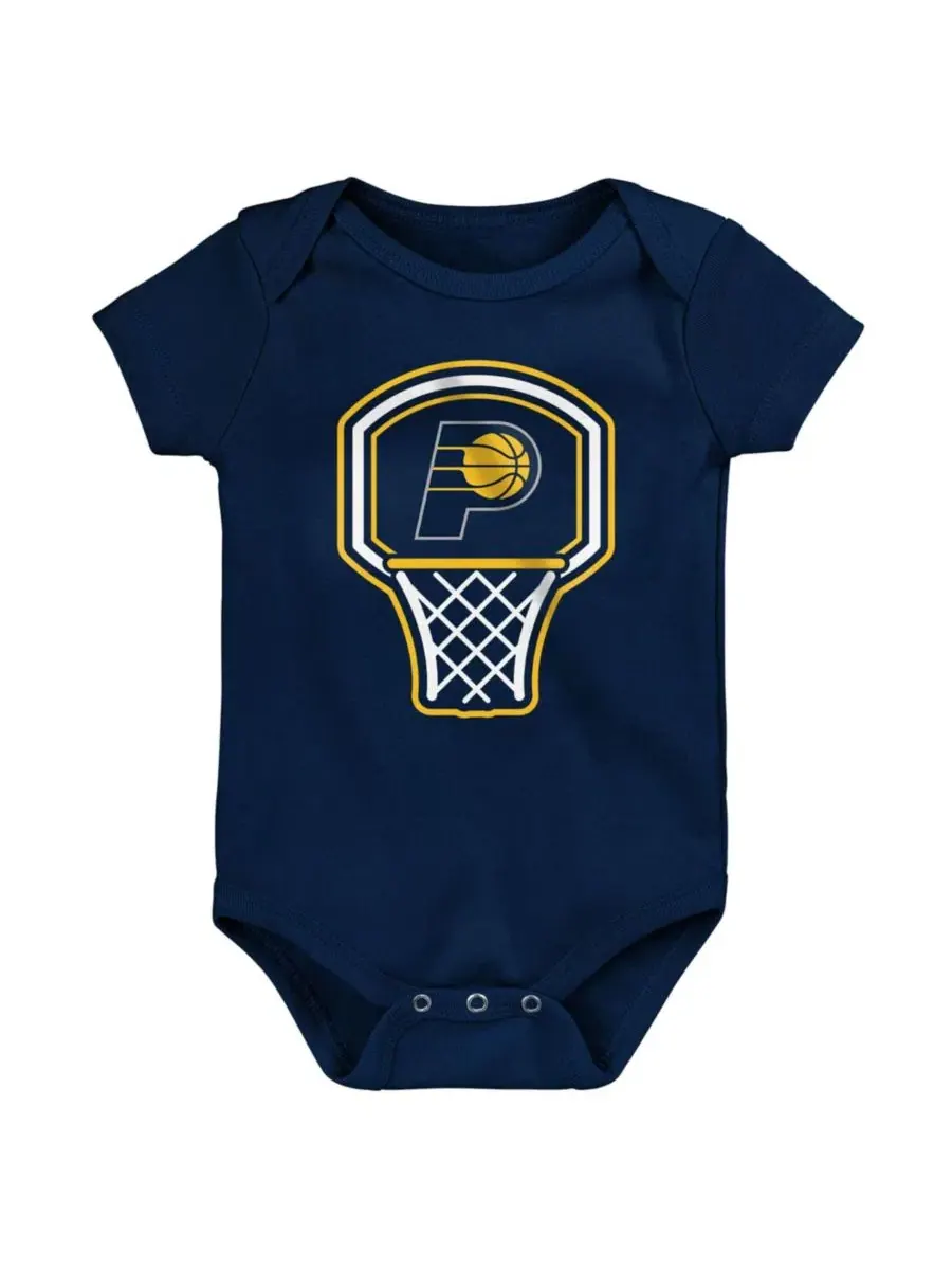 Комплект из 3 боди с коротким рукавом, с принтом Indiana Pacers Outerstuff — изображение 2 из 4, темно-синий золотистый