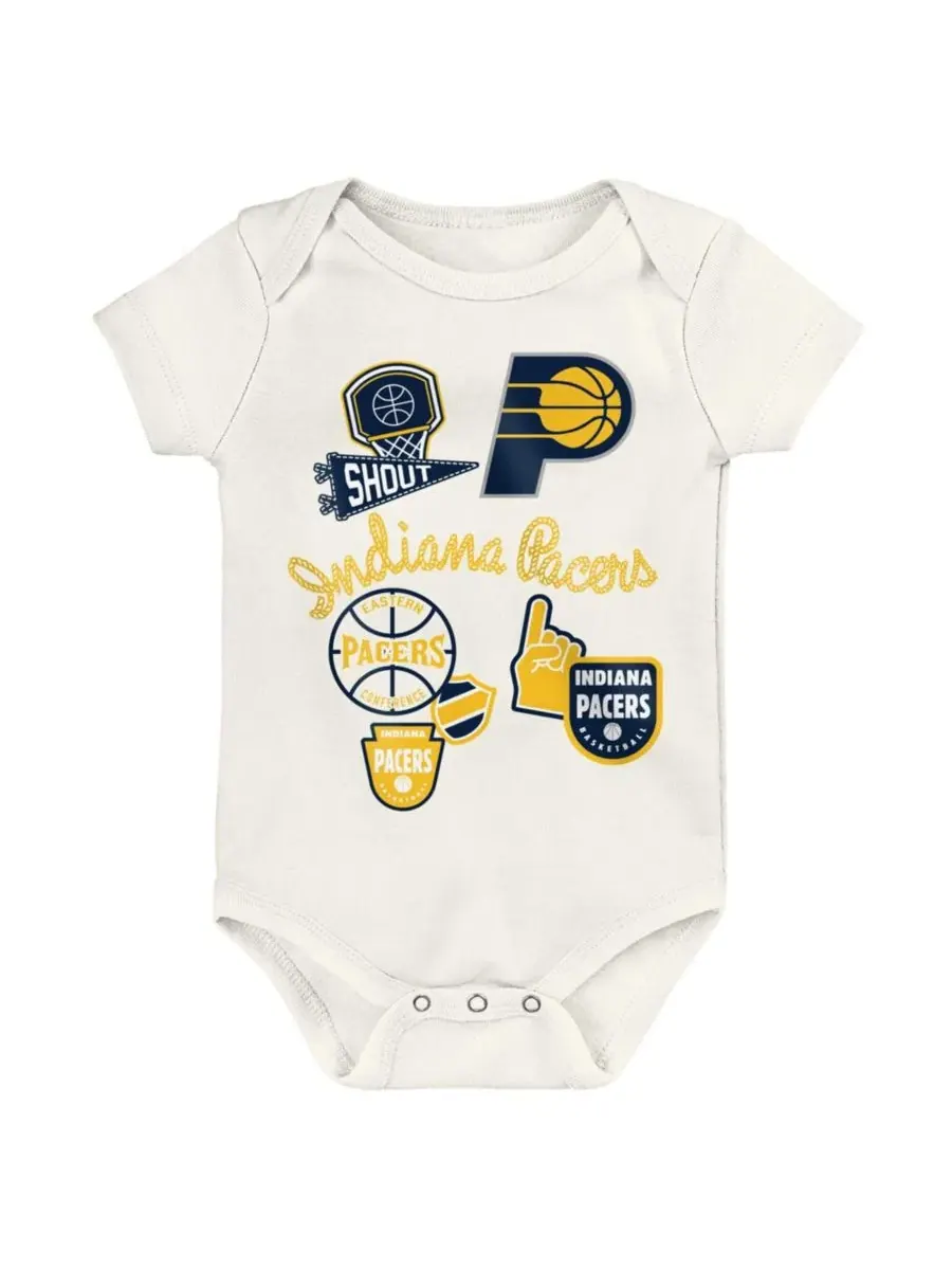 Комплект из 3 боди с коротким рукавом, с принтом Indiana Pacers Outerstuff — изображение 3 из 4, темно-синий золотистый