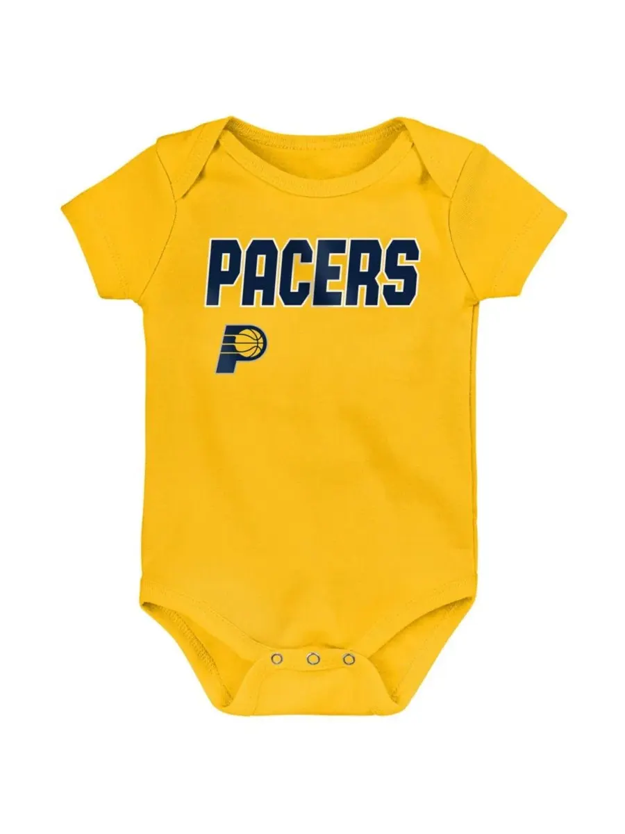 Комплект из 3 боди с коротким рукавом, с принтом Indiana Pacers Outerstuff — изображение 4 из 4, темно-синий золотистый
