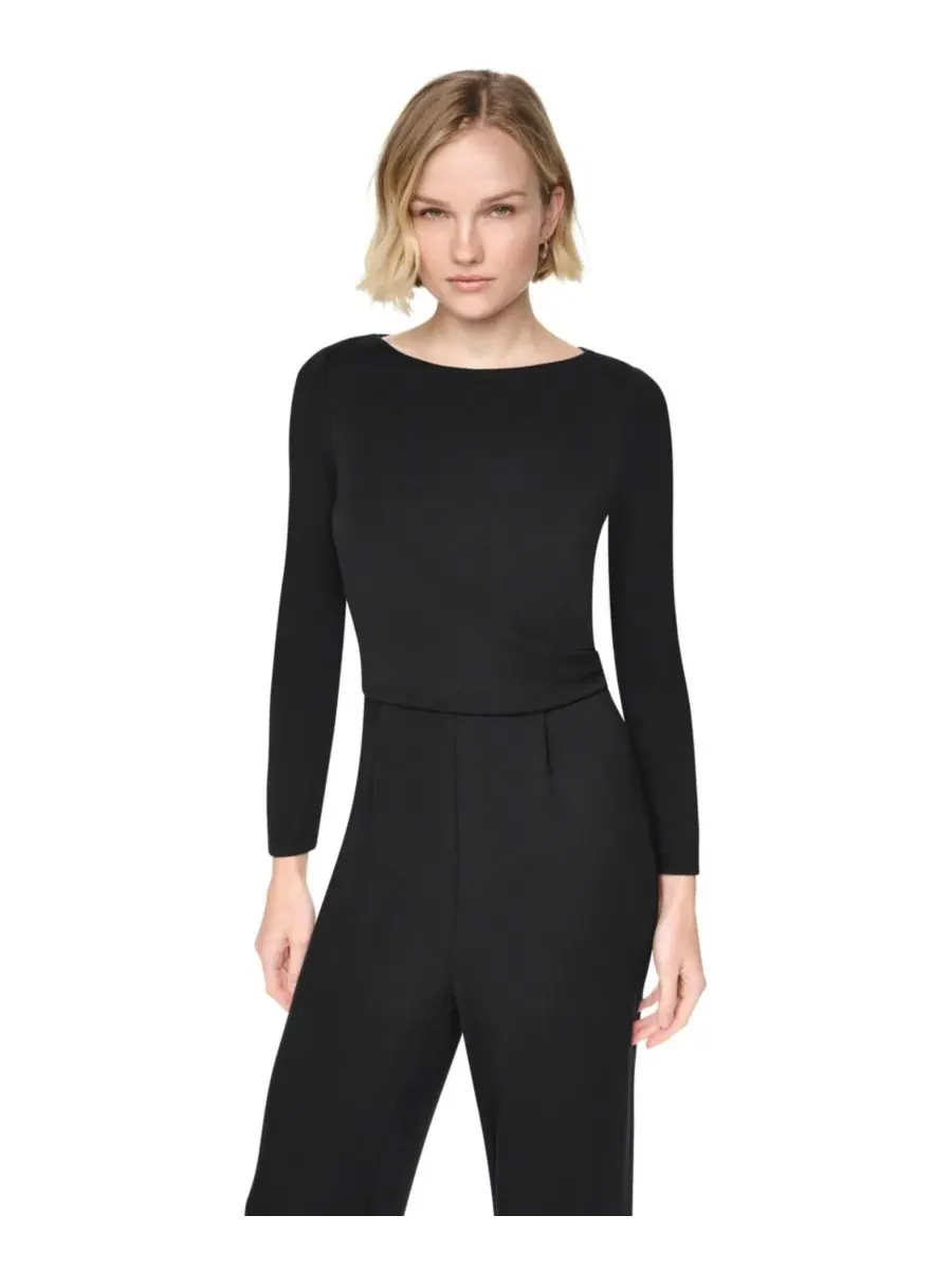 Комбинезон с лодочкой и закрученным передом DKNY — изображение 3 из 5, черный