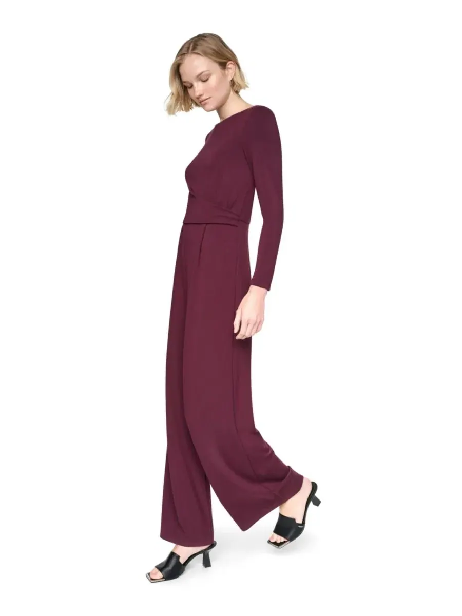 Комбинезон с длинным рукавом и боковой драпировкой, модель Boat-Neck Long-Sleeve Side-Ruched DKNY — изображение 2 из 5