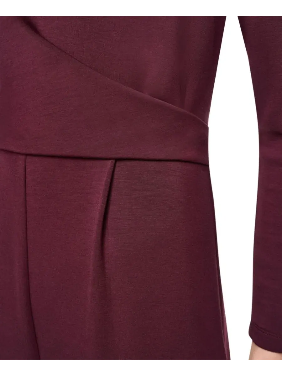 Комбинезон с длинным рукавом и боковой драпировкой, модель Boat-Neck Long-Sleeve Side-Ruched DKNY — изображение 4 из 5