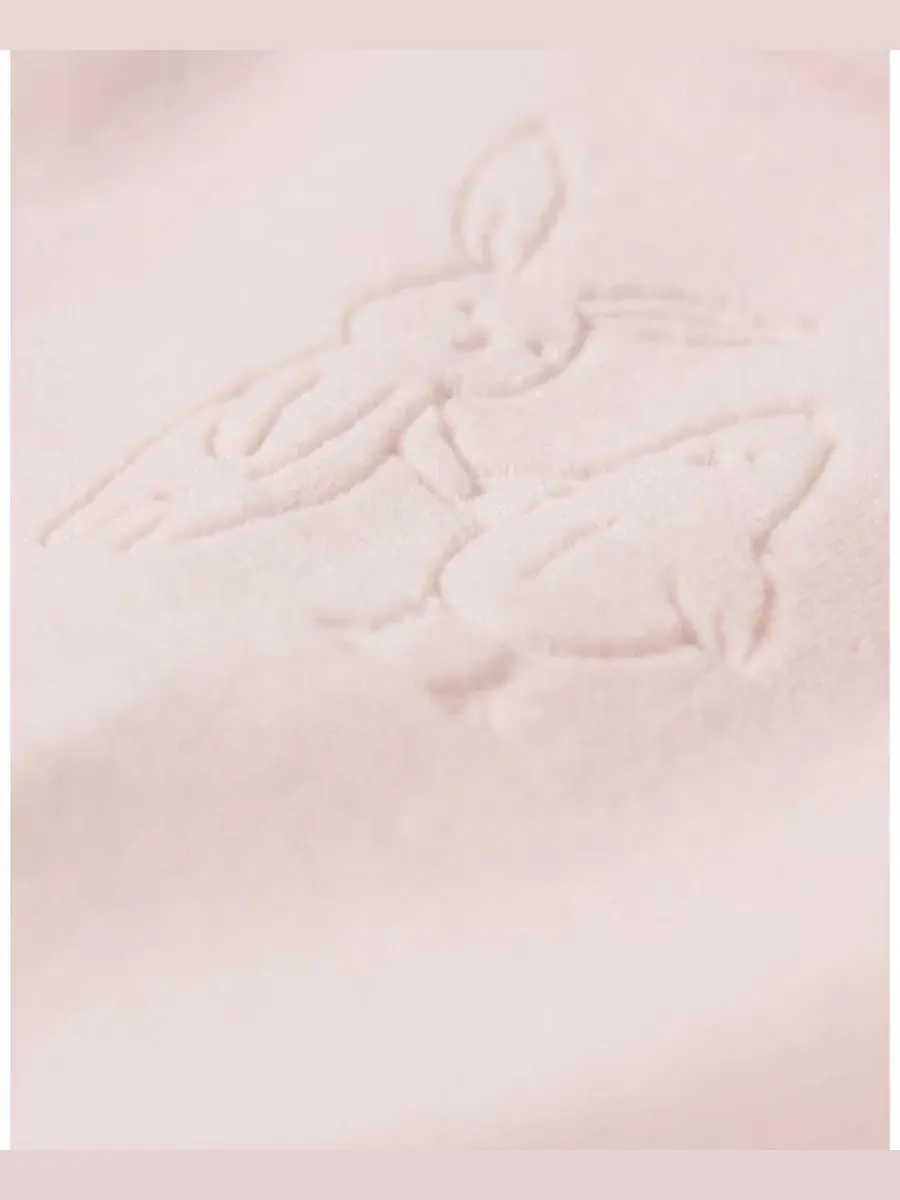 Комбинезон для малышки c длинным рукавом, с тисненым принтом, Bunny Meets Chick MeMoi — изображение 3 из 3, розовый
