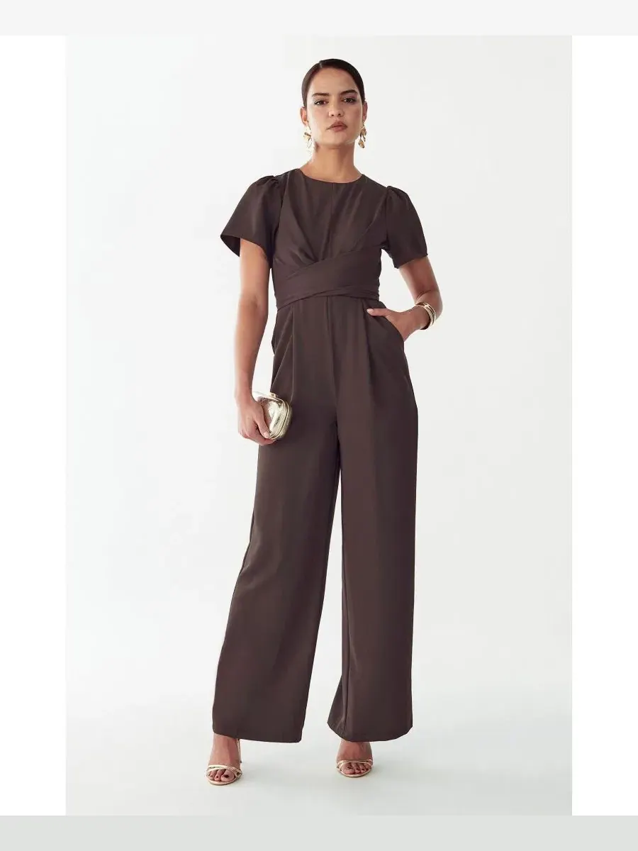 Комбинезон с широкими штанинами Mahra Jumpsuit ST MRLO — изображение 6 из 6, шоколад