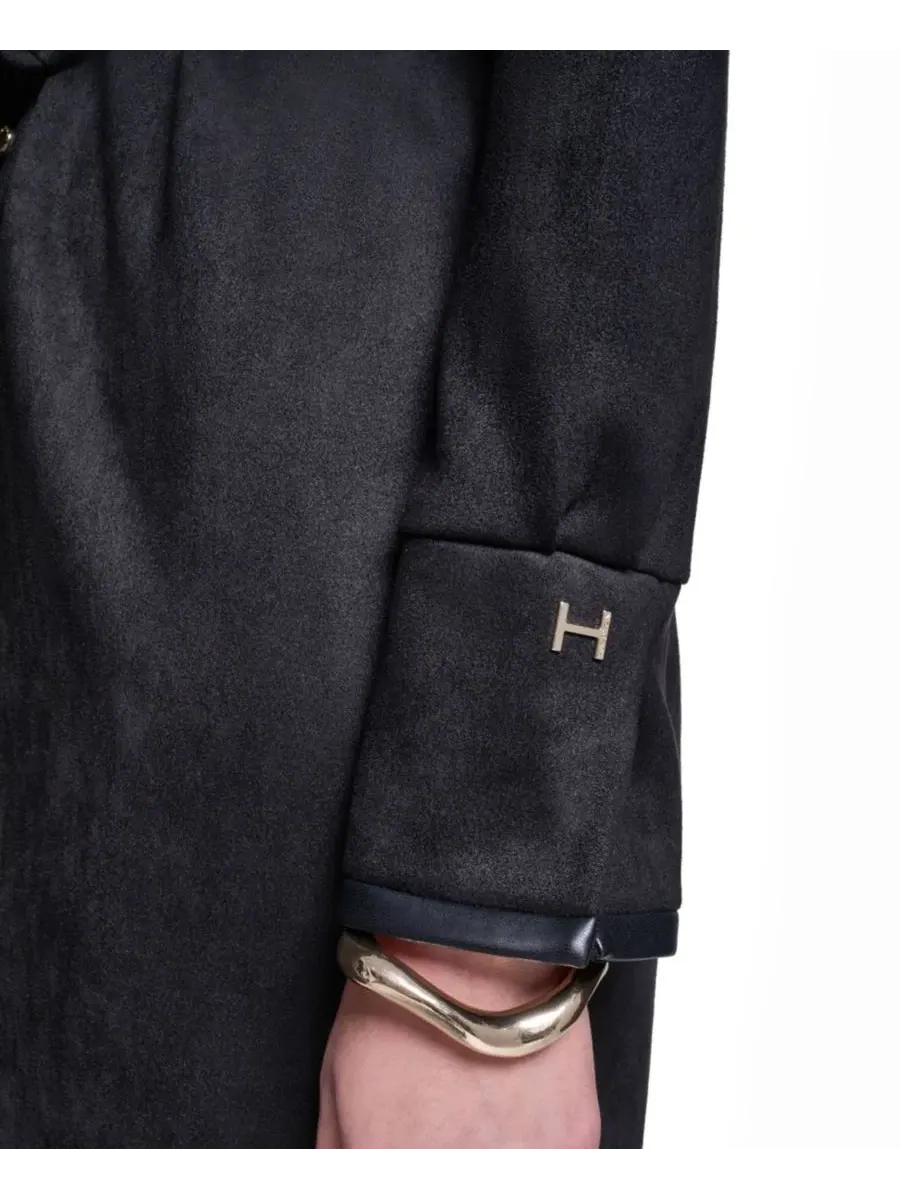 Платье-рубашка миди без подкладки с поясом Halston — изображение 5 из 6, черный