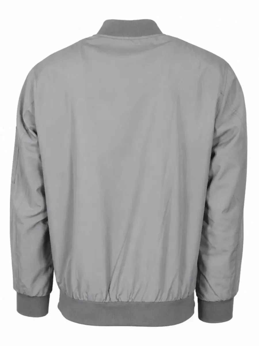 Мужская куртка-бомбер с молнией, модель Zip-Up Bomber Jacket Galaxy By Harvic — изображение 3 из 3, серый