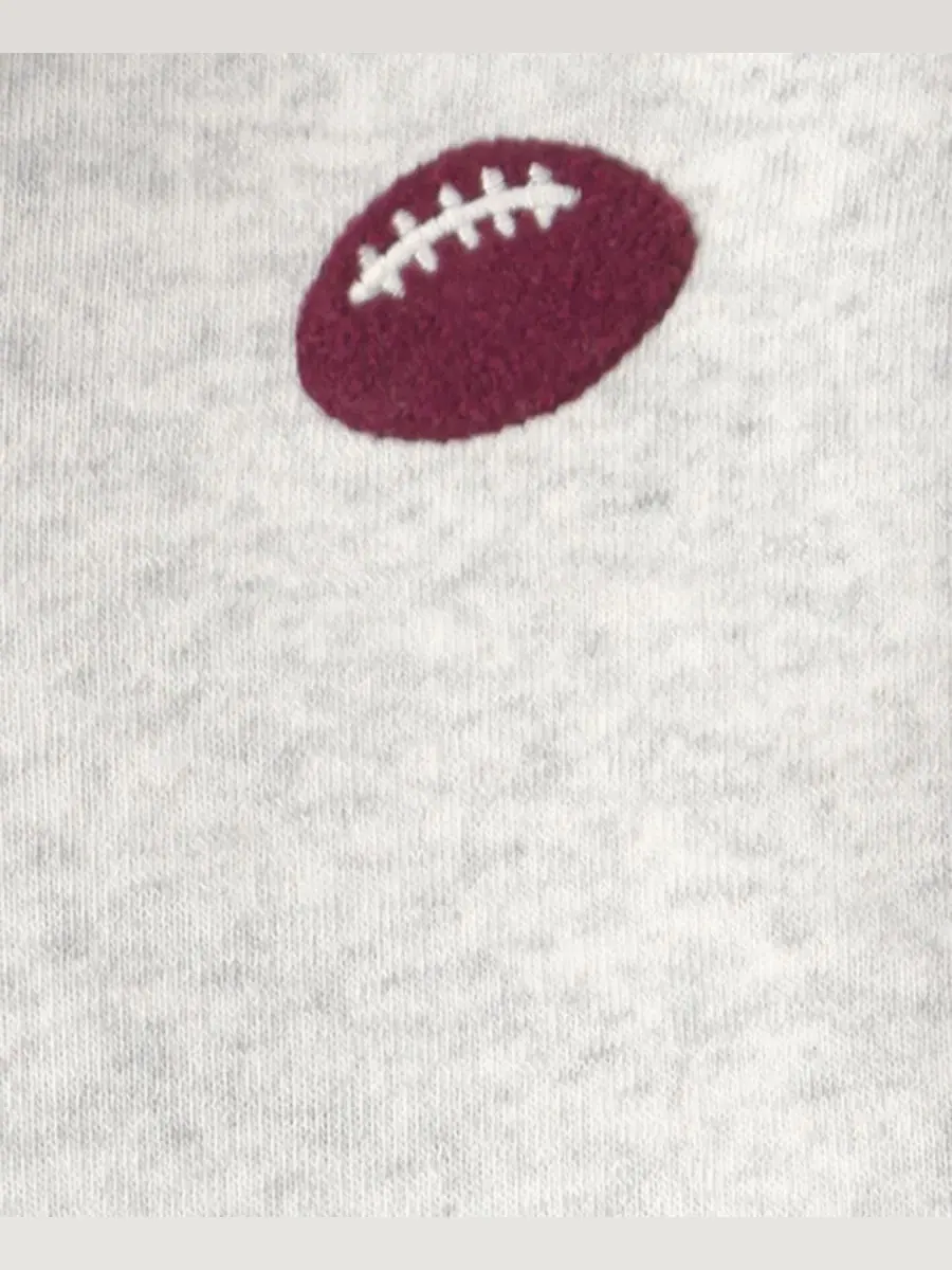 Комплект из свитшота и джоггеров, с принтом, Football Fleece Polo Carter's — изображение 4 из 7, серый/бордовый