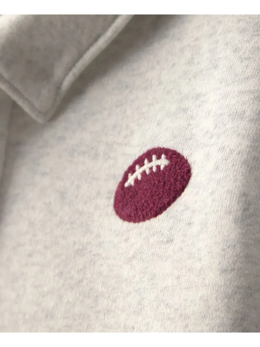 Комплект из свитшота и джоггеров, с принтом, Football Fleece Polo Carter's — изображение 5 из 7, серый/бордовый