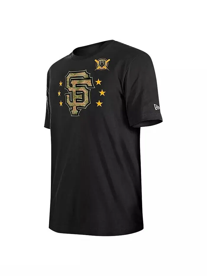 Мужская черная футболка San Francisco Giants ко Дню Вооруженных Сил 2024 New Era — изображение 2 из 3, черный