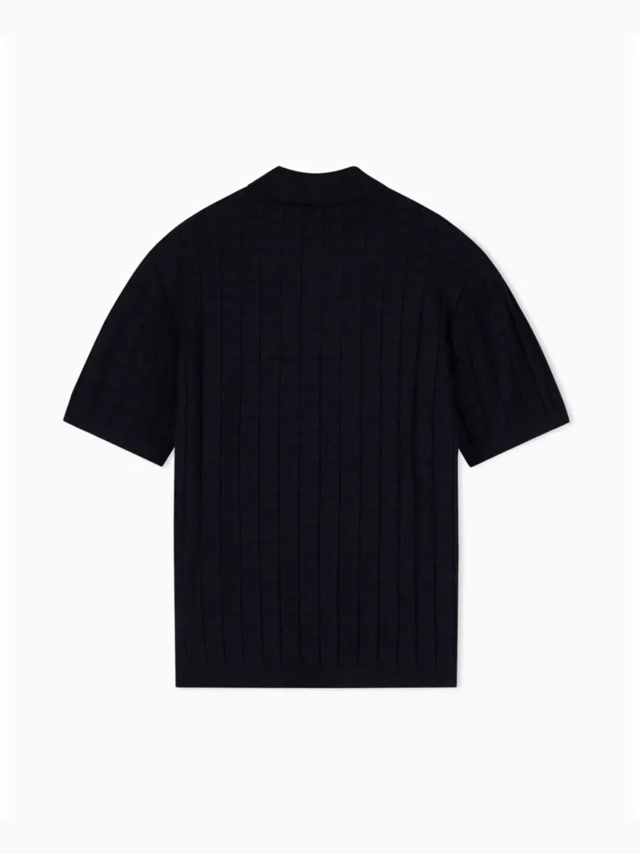 Поло с коротким рукавом из вискозы A|X Armani Exchange — изображение 3 из 7, глубокий темно-синий