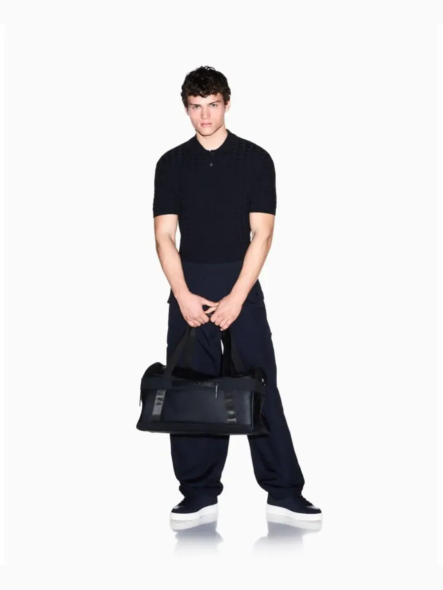 Поло с коротким рукавом из вискозы A|X Armani Exchange — изображение 6 из 7, глубокий темно-синий