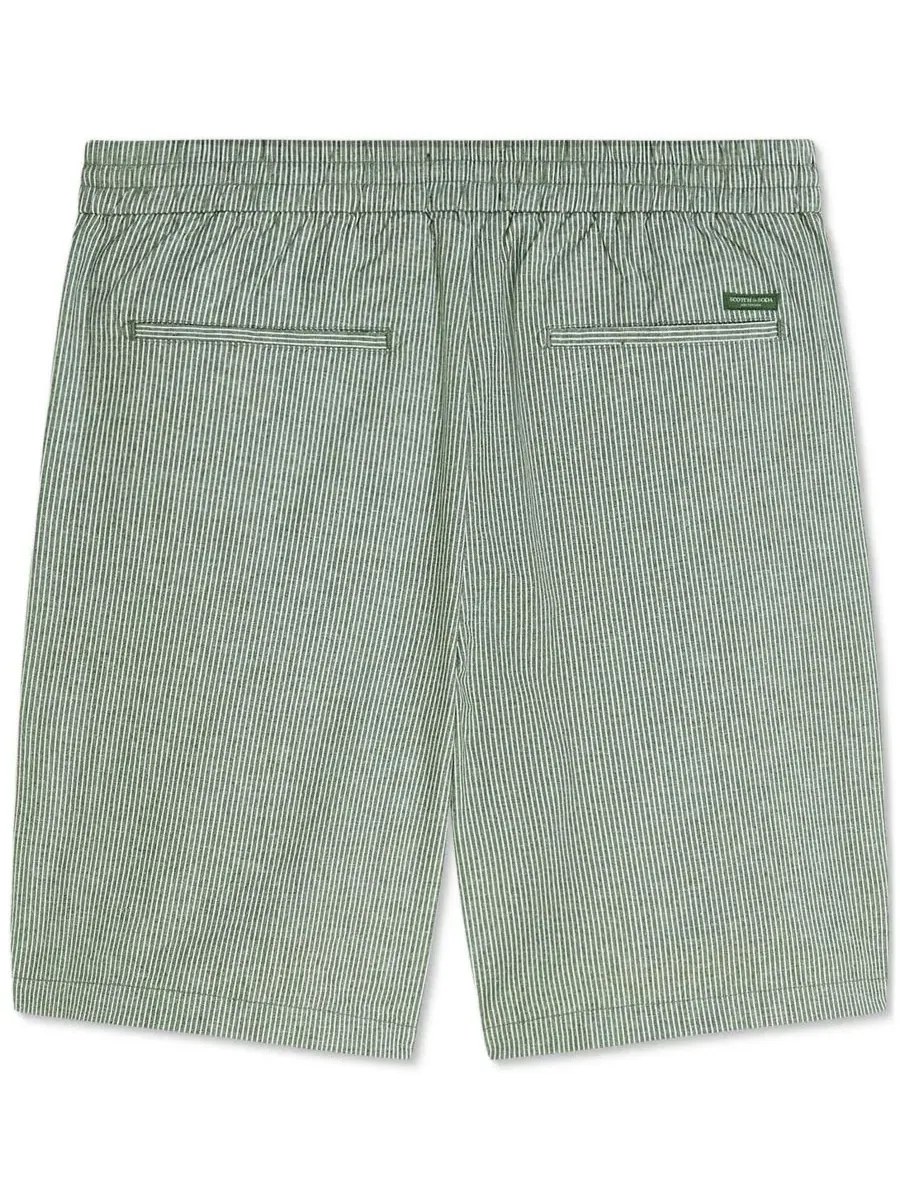 Шорты-бермуды из льняной смеси с завязками и пуговицами SCOTCH & SODA — изображение 5 из 6, зеленый
